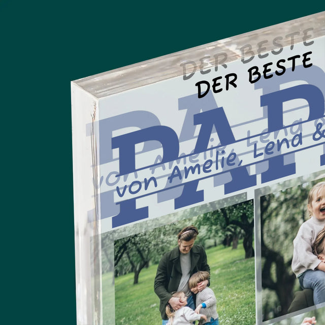 Fotocollage: Der Beste Papa Namen - Acrylblock