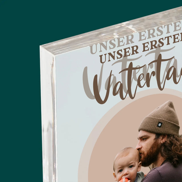 Foto Und Unterschrift: Der Erste Vatertag Foto Im Kreis - Acrylblock