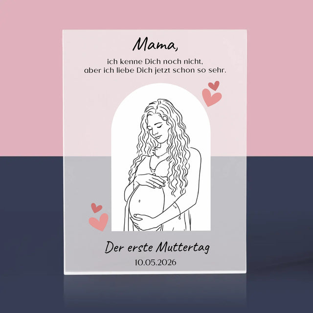 Foto Und Unterschrift: Lineart Für Mama - Acrylblock