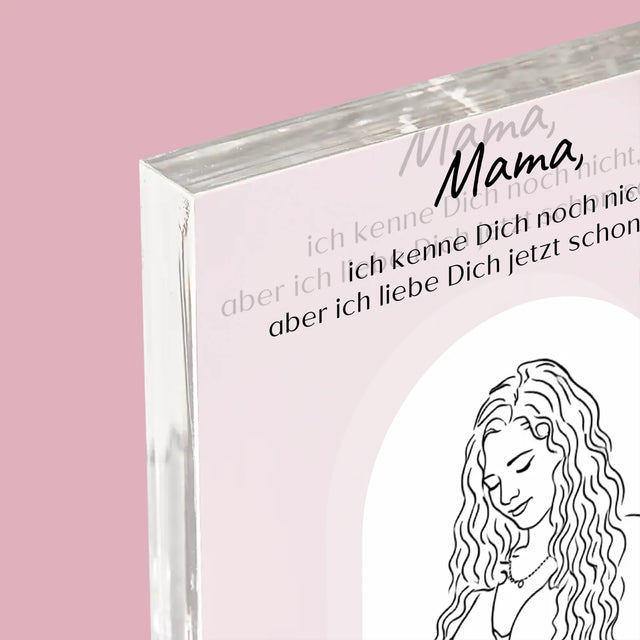 Foto Und Unterschrift: Lineart Für Mama - Acrylblock