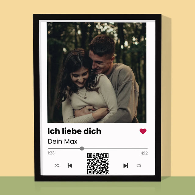 Foto Und Unterschrift: Spotify Mit Qr-Code - Druck Mit Rahmen 30X40