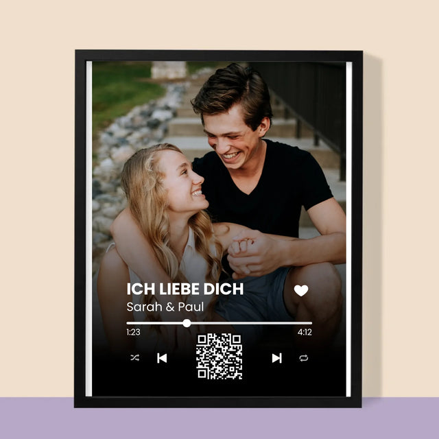 Foto Und Unterschrift: Euer Lied-Qr-Code - Druck Mit Rahmen 30X40