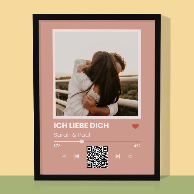 Foto Und Unterschrift: Dein Lied Mit Code - Druck Mit Rahmen 30X40