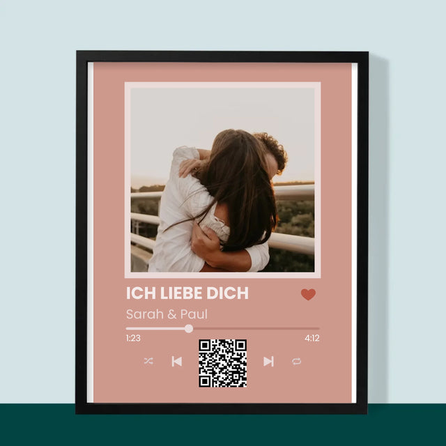 Foto Und Unterschrift: Dein Lied Mit Code - Druck Mit Rahmen 30X40