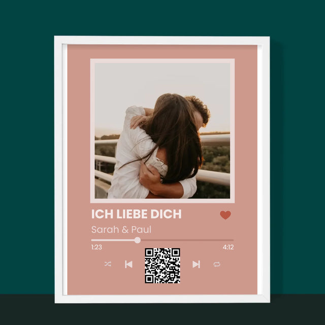 Foto Und Unterschrift: Dein Lied Mit Code - Druck Mit Rahmen 30X40