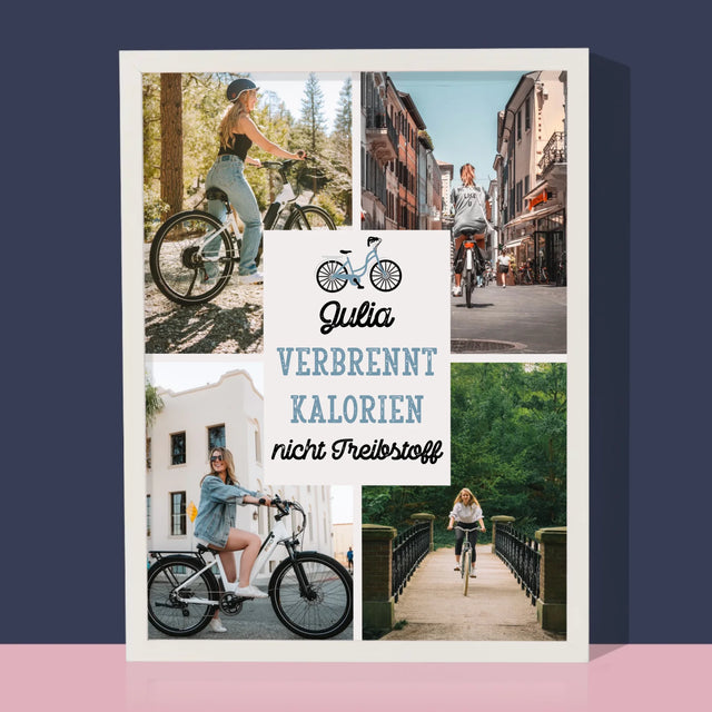 Fotocollage: Verbrennt Kalorien, Nicht Treibstoff - Druck Mit Rahmen 30X40