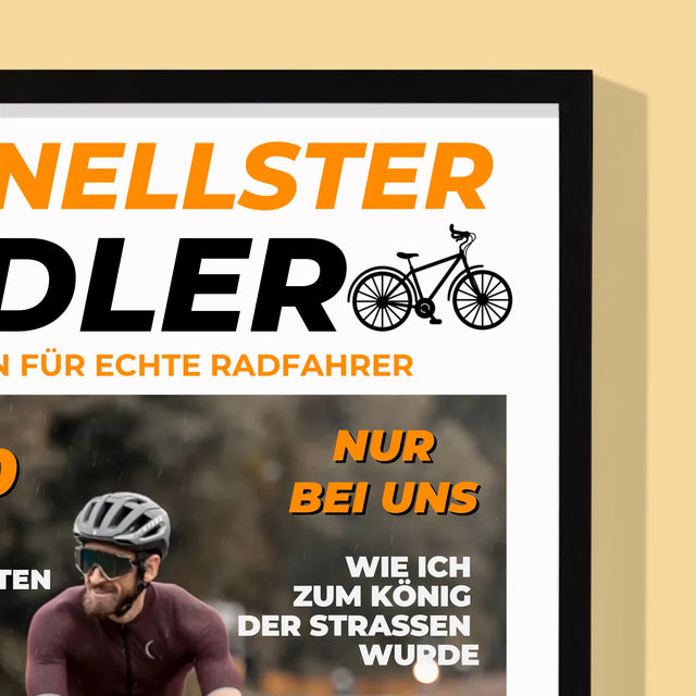 Magazin-Cover: Der Schnellste Radler - Druck Mit Rahmen 30X40