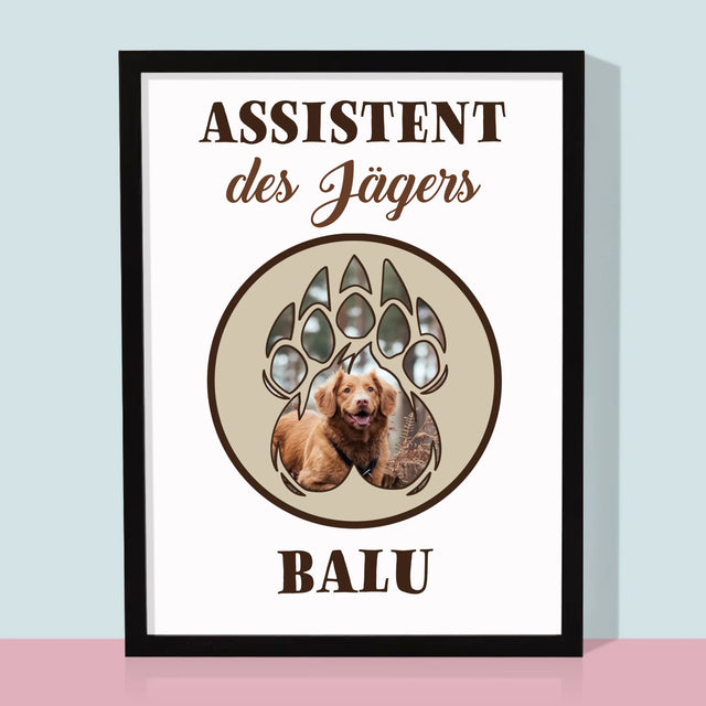Form-Collage: Assistent Des Jägers - Druck Mit Rahmen 30X40