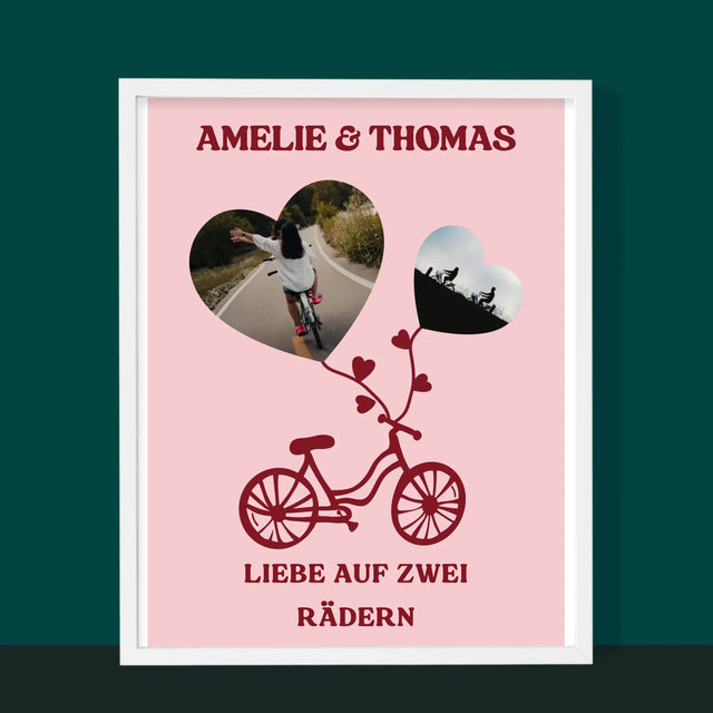 Fotocollage: Liebe Auf Zwei Rädern - Druck Mit Rahmen 30X40