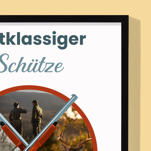 Fotocollage: Erstklassiger Schütze - Druck Mit Rahmen 30X40