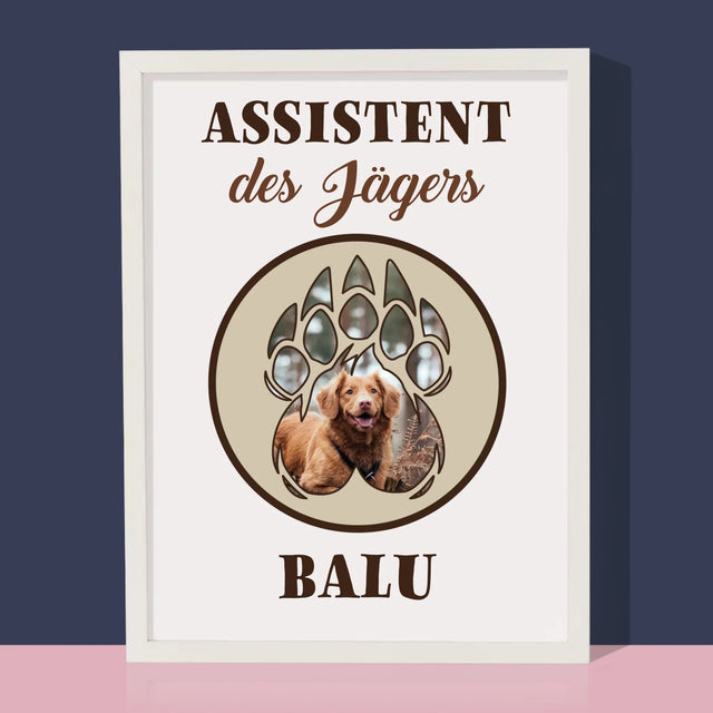 Form-Collage: Assistent Des Jägers - Druck Mit Rahmen 30X40