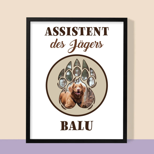 Form-Collage: Assistent Des Jägers - Druck Mit Rahmen 30X40