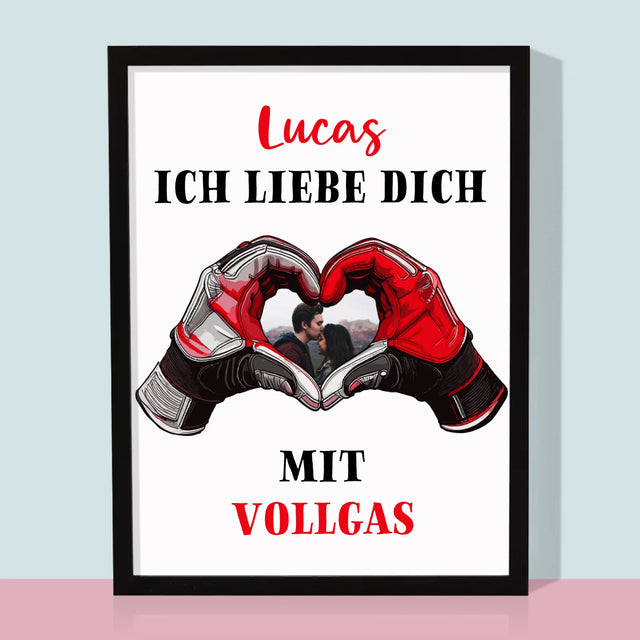 Foto Und Unterschrift: Ich Liebe Dich In Vollen Zügen - Druck Mit Rahmen 30X40
