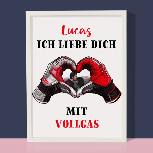Foto Und Unterschrift: Ich Liebe Dich In Vollen Zügen - Druck Mit Rahmen 30X40