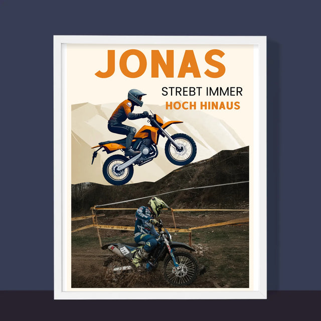 Foto Und Unterschrift: Strebt Hoch Hinaus  - Druck Mit Rahmen 30X40