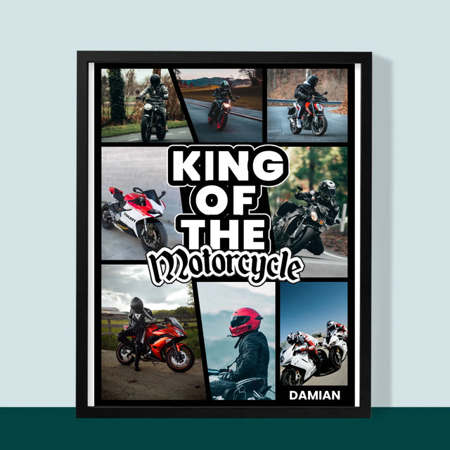 Fotocollage: King Of The Motorcycle - Druck Mit Rahmen 30X40