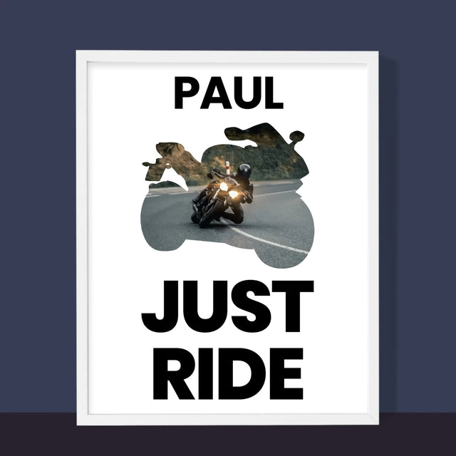 Form-Collage: Just Ride - Druck Mit Rahmen 30X40