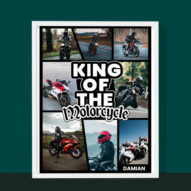Fotocollage: King Of The Motorcycle - Druck Mit Rahmen 30X40