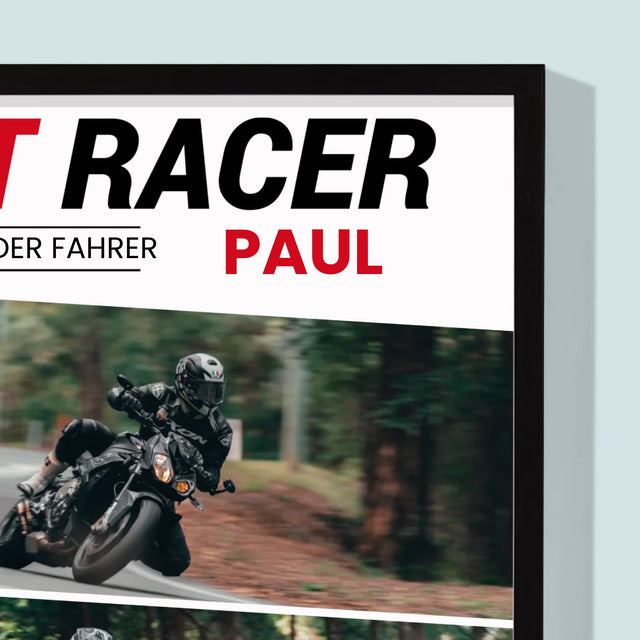 Magazin-Cover: Bester Rennfahrer - Druck Mit Rahmen 30X40