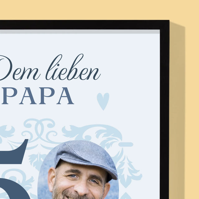 Foto Und Unterschrift: Dem Lieben Papa Zum 50. Geburtstag - Druck Mit Rahmen 30X40
