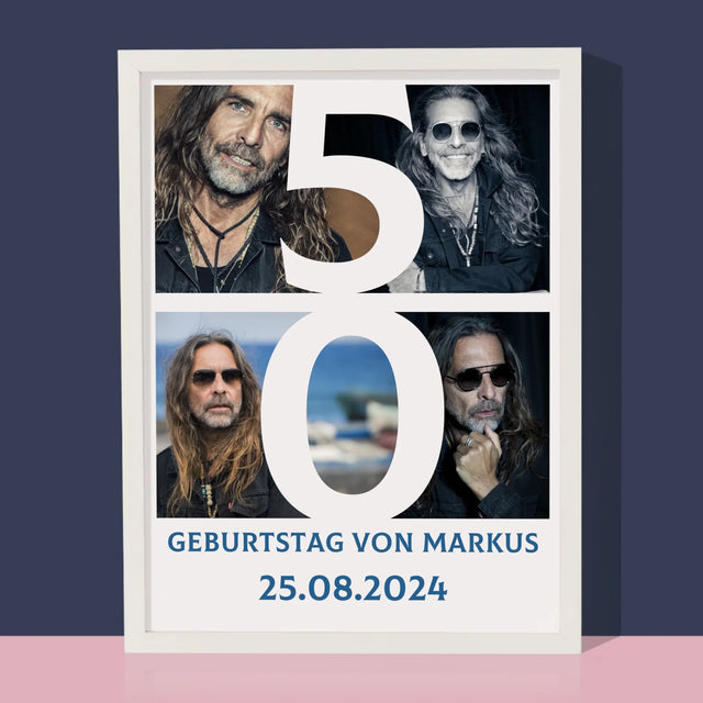 Fotocollage: 50 Jahre Digitale Fotografie - Druck Mit Rahmen 30X40