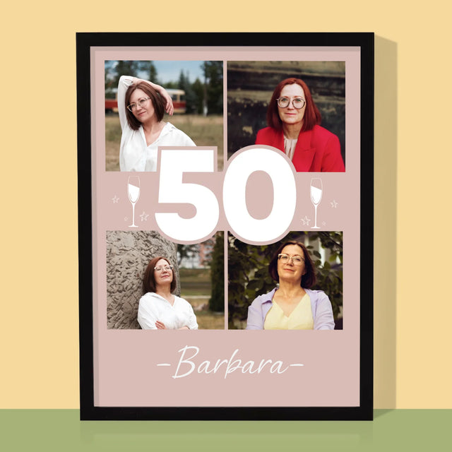 Fotocollage: 50 Gläser - Druck Mit Rahmen 30X40