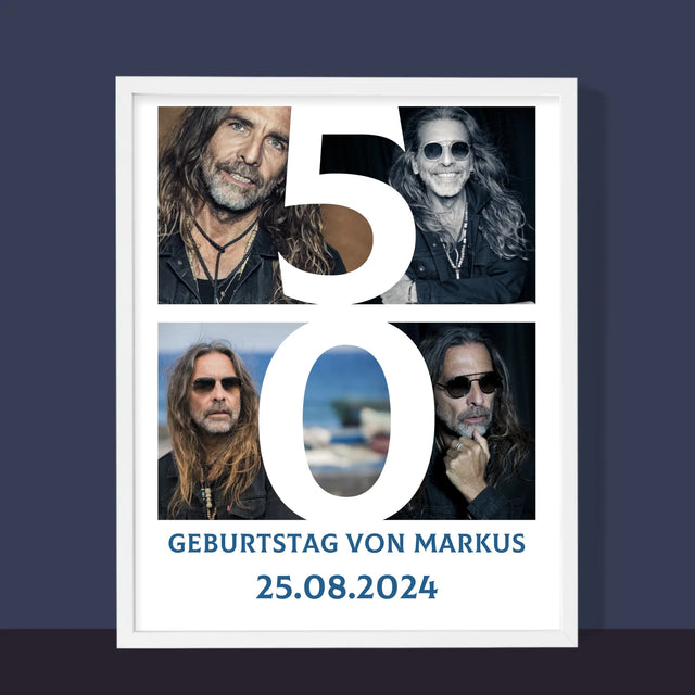 Fotocollage: 50 Jahre Digitale Fotografie - Druck Mit Rahmen 30X40