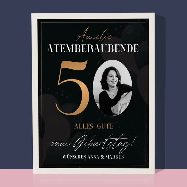 Foto Und Unterschrift: Atemberaubende 50 - Druck Mit Rahmen 30X40