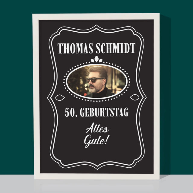 Foto Und Unterschrift: Alles Gute Zum 50. Geburtstag! - Druck Mit Rahmen 30X40