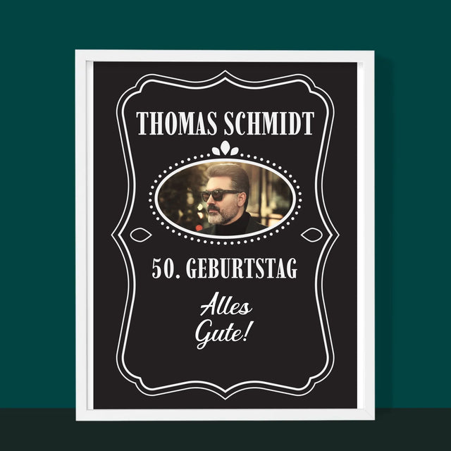 Foto Und Unterschrift: Alles Gute Zum 50. Geburtstag! - Druck Mit Rahmen 30X40