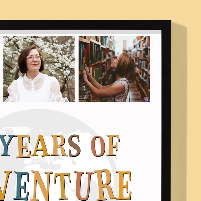 Fotocollage: 60 Years Of Adventure - Druck Mit Rahmen 30X40