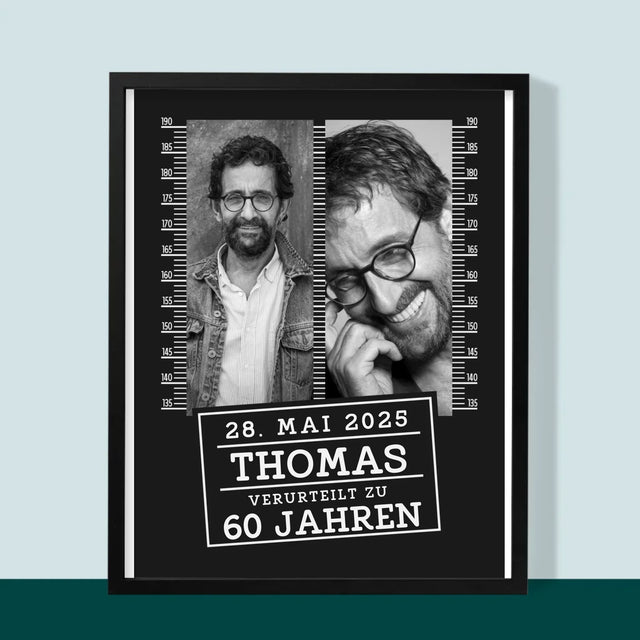 Fotocollage: Zu 60 Jahren Verurteilt - Druck Mit Rahmen 30X40