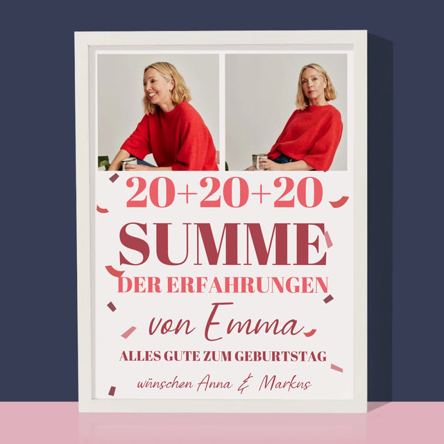Fotocollage: Summe Der Erfahrungen - Druck Mit Rahmen 30X40