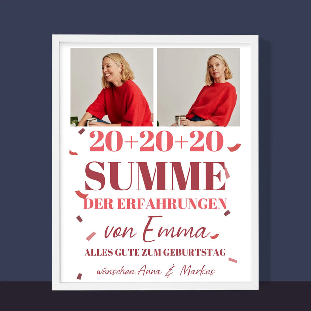 Fotocollage: Summe Der Erfahrungen - Druck Mit Rahmen 30X40