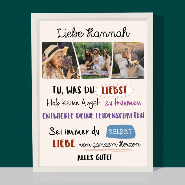 Fotocollage: Geburtstagswünsche - Druck Mit Rahmen 30X40