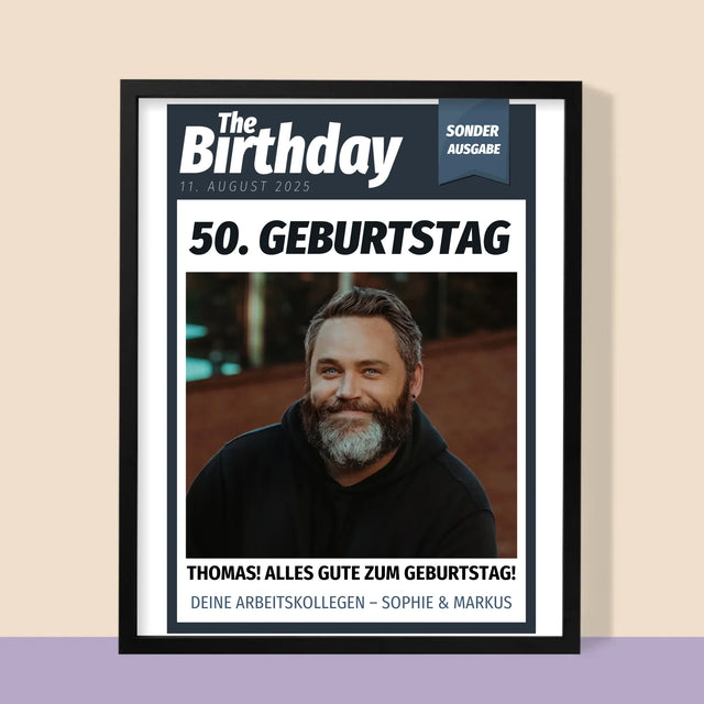 Magazin-Cover: Birthday - Druck Mit Rahmen 30X40