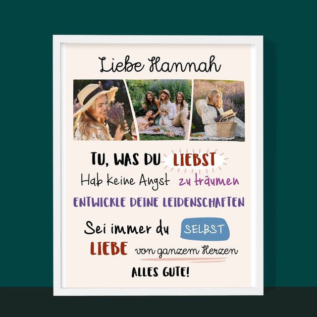 Fotocollage: Geburtstagswünsche - Druck Mit Rahmen 30X40