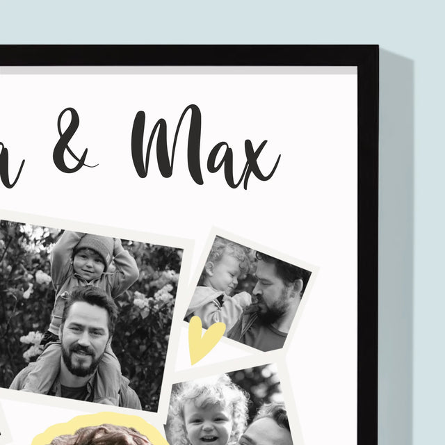 Fotocollage: Papa Mit Kind - Druck Mit Rahmen 30X40