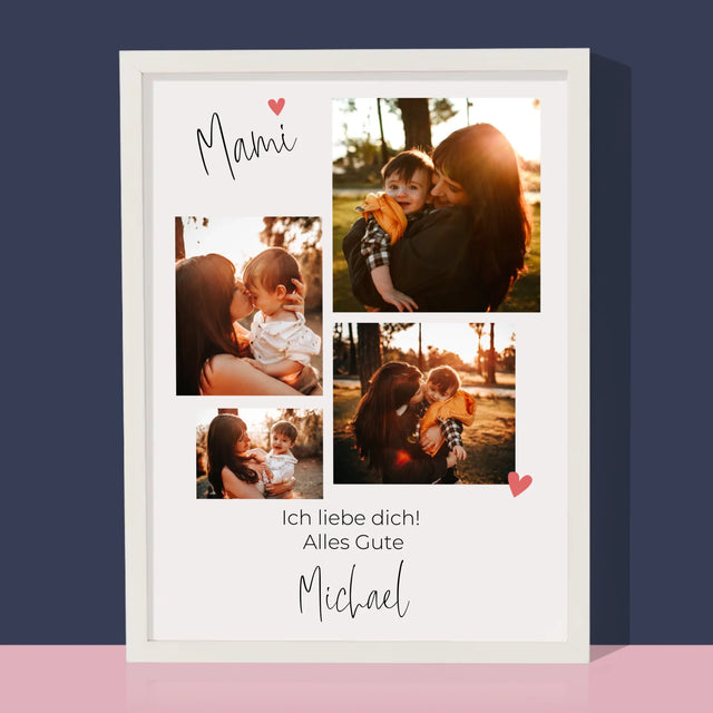 Fotocollage: Mama, Ich Liebe Dich - Druck Mit Rahmen 30X40