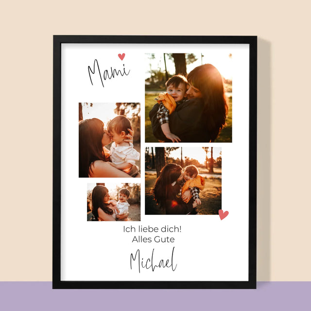 Fotocollage: Mama, Ich Liebe Dich - Druck Mit Rahmen 30X40