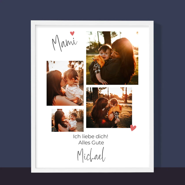 Fotocollage: Mama, Ich Liebe Dich - Druck Mit Rahmen 30X40