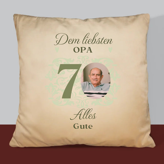 Foto Und Unterschrift: Dem Liebsten Opa Alles Gute - Kissen