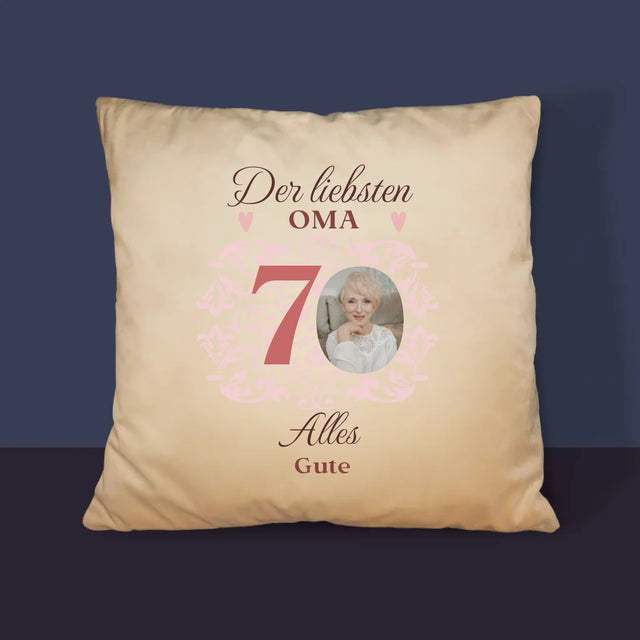 Foto Und Unterschrift: Der Liebsten Oma Alles Gute - Kissen