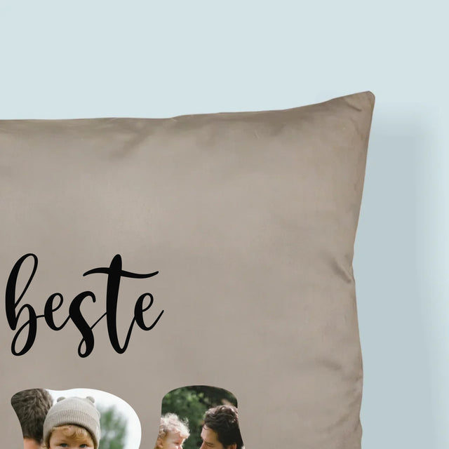 Foto Und Unterschrift: Der Beste Papa Herz - Kissen