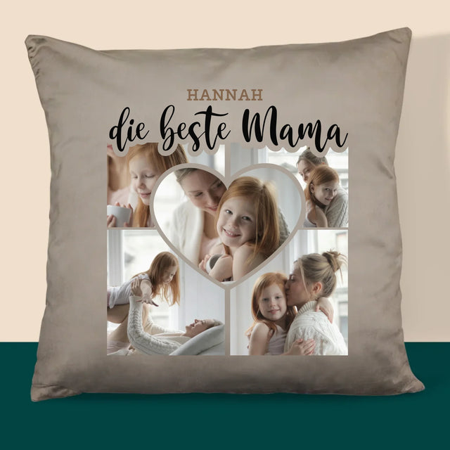 Fotocollage: Die Beste Mutter Herz - Kissen