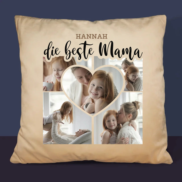 Fotocollage: Die Beste Mutter Herz - Kissen