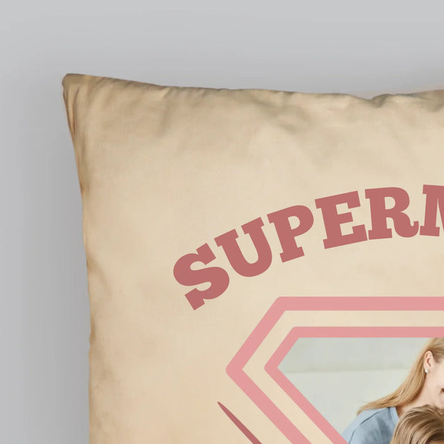 Foto Und Unterschrift: Supermama - Kissen