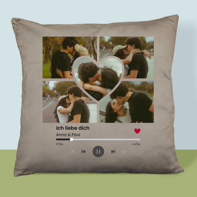 Fotocollage: Spotify Fotos Herz - Kissen