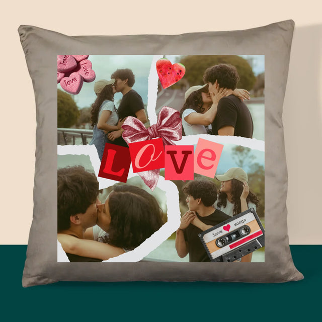 Fotocollage: Love Retro - Kissen