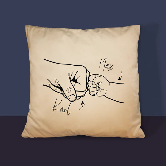 Name Und Unterschrift: Papa Mit Kleinem Kind - Kissen